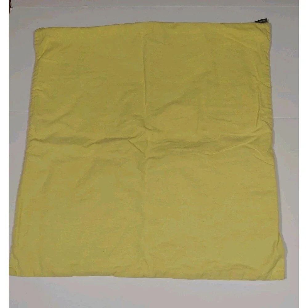 Echo Large Yellow White Embroidered Zipper Closure Decorative Pillow Cover 25x25